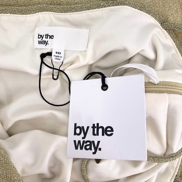 By The Way NEW Womens Size XXS Aran Gold Metallic Body-Con Mini Dress Revolve - Picture 5 of 7